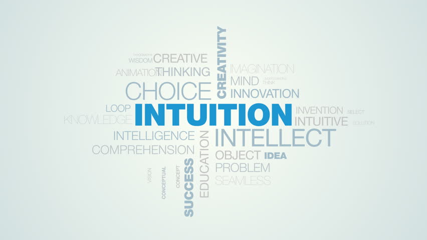 intuition intellect choice creativity acumen word cloud apear on the white blue gradient background, also used animated decision brain business awareness word as background in uhd 4k 3840 2160 Royalty-Free Stock Footage #1021629628