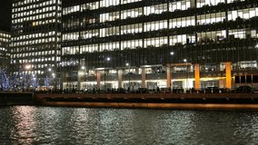 London Canary Wharf Offices Skyscrapers at Night - Powered by Shutterstock - Get 15% off with code: PIKWIZARD15
