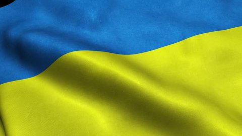 Ukraine Flag Seamless Looping Waving Animation