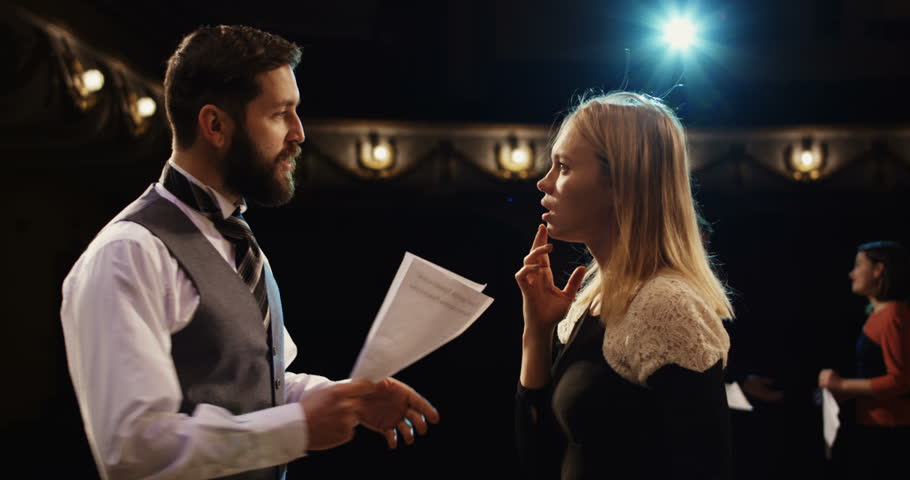 actor rehearsing