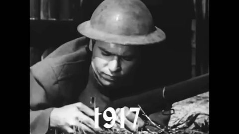 CIRCA 1962 - A montage depicts the US military's dependence on the rifle from the Civil War through WWII (as narrated by a Kentucky Rifle).