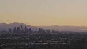 The Los Angeles Skyline at Dawn (motion zoom out)