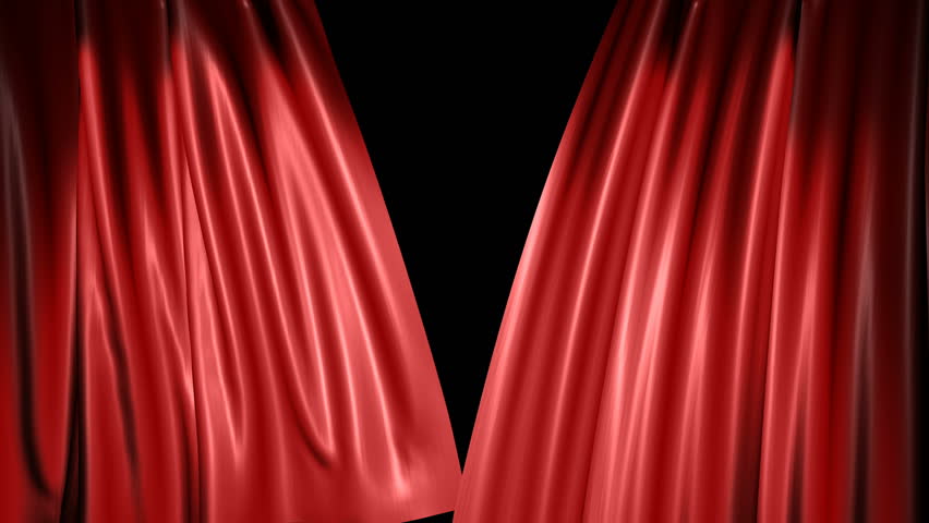 High-resolution 3D animation of the red velvet theatre curtains opening (alpha channel included) | Shutterstock HD Video #1021712914
