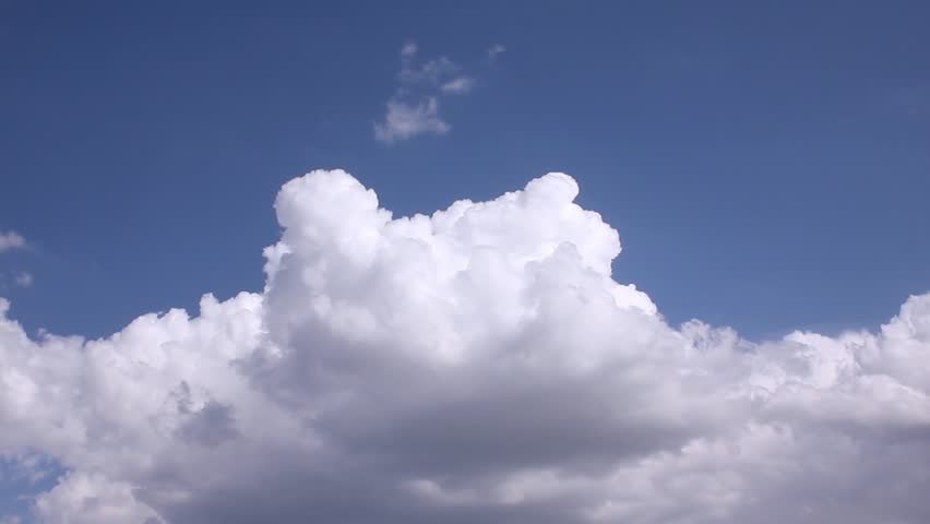Clear blue sky, white clouds time lapse, nature fluffy, puffy soft cloudscape after rain, nice summer day, beautiful weather, realxing time.