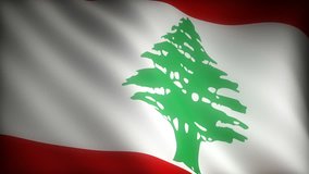 Flag of Lebanon (seamless) 3d rendering