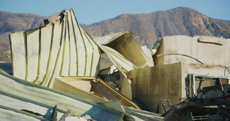 Fire damage caused by Thomas Fire in Ojai Dec 2017. Ventura county, California