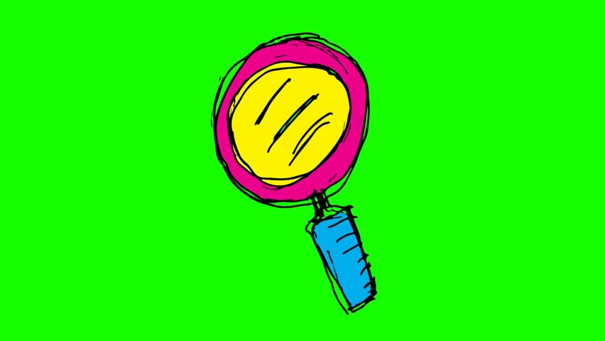 hand drawing green screen with theme of magnifying glass