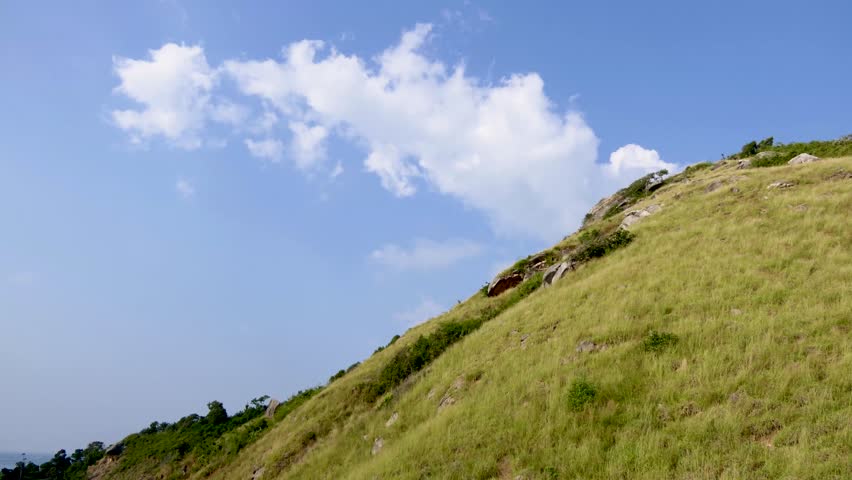 Blue sky and time-lapse clouds on Mountain