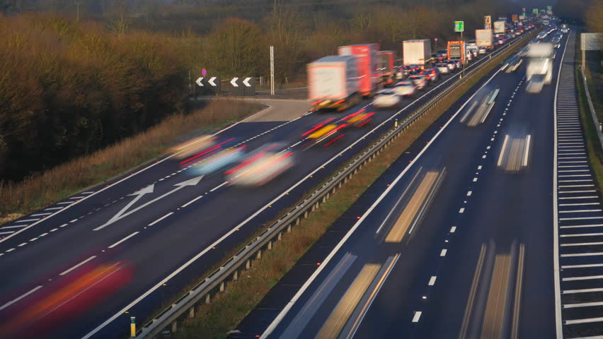 Time Lapse Traffic Jam Forming On Stock Footage Video 100 Royalty