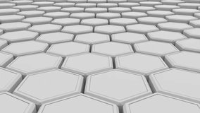 An endless 4k animation of the white hexagons.