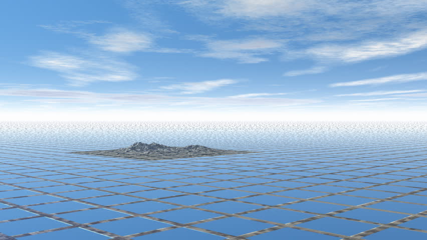 Mountain grows in an abstract landscape
