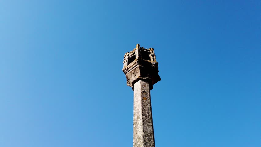 View at the ruins details of Paco dos Condes in Barcelos. The building was destroyed by an earthquake in 1755 and is now an open-air museum.