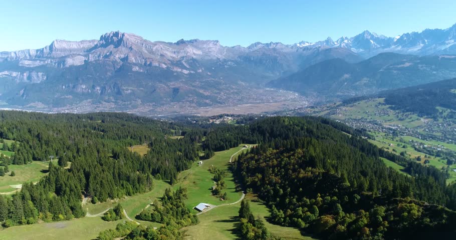 mountain landscape (alps) in aerial view, France