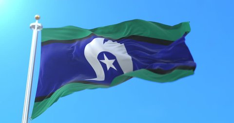 Torres Strait Islander Flag, Australia. Loop