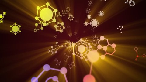 Molecules, Chemistry, Abstract, Animation, Background, Rendering, Loop, with Alpha Channel, 4k
