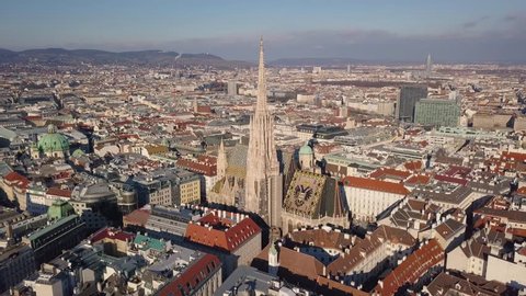 Aerial view of St. Stephen's Cathedral in Vienna