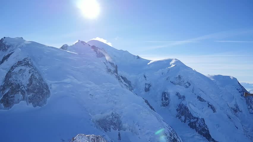 beautiful panoramic scenery view of europe alps mont blanc landscape from the aiguille du midi chamonix france