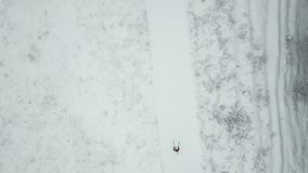 Training of skier. Top view of the 3 , Moscow region