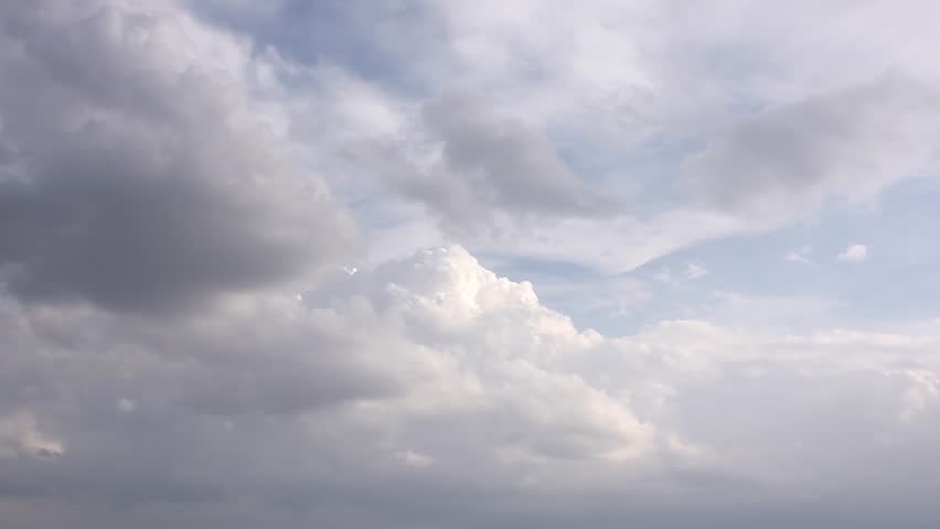 Clear blue sky, white clouds time lapse, nature fluffy, puffy soft cloudscape after rain, nice summer day, beautiful weather, realxing time.