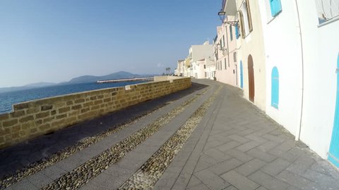 Picturesque houses on Alghero seafront