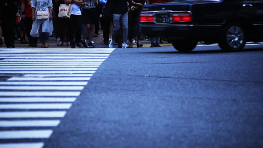 Shibuya-ku Shibuya Tokyo / Japan - 10.08.2018 : It’s walking people on the crossing in the downtown. This area is called "SHIBUYA CROSSING" camera : Canon EOS 5D mark4