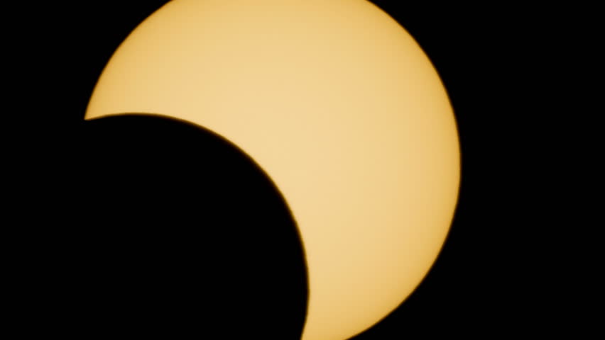 Partial Solar Eclipse Through Amateur Stock Footage Video 100