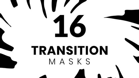 16 ink transition masks for business presentation. Cartoon style. Animated liquid shape.