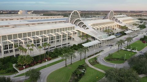 Orlando, Florida / United States - 12 1 2018 : Aerial of the Orange County Convention Center.