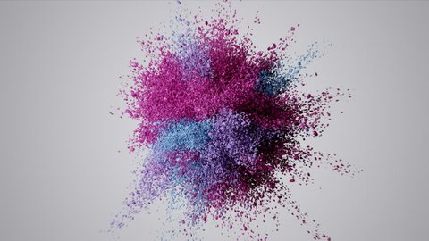 Cg Animation Of Color Powder Explosion