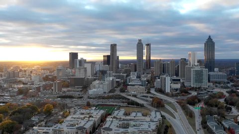 Aerial time lapse of a sunset of a city skyline.

Atlanta, GA