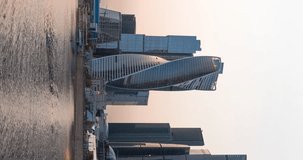 Vertical video Moscow city (Moscow International Business Center) , Russia Timelapse