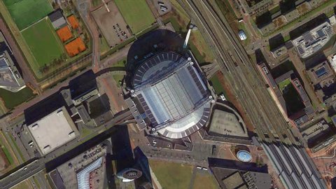 Amsterdam, Netherlands, January, 2019: Earth Zoom Ajax Stadium, Johan Cruyff Arena, Amsterdam, Netherlands