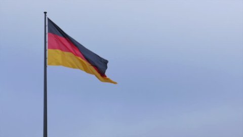 Flag of Germany. German official flag gently waving in the wind, Berlin