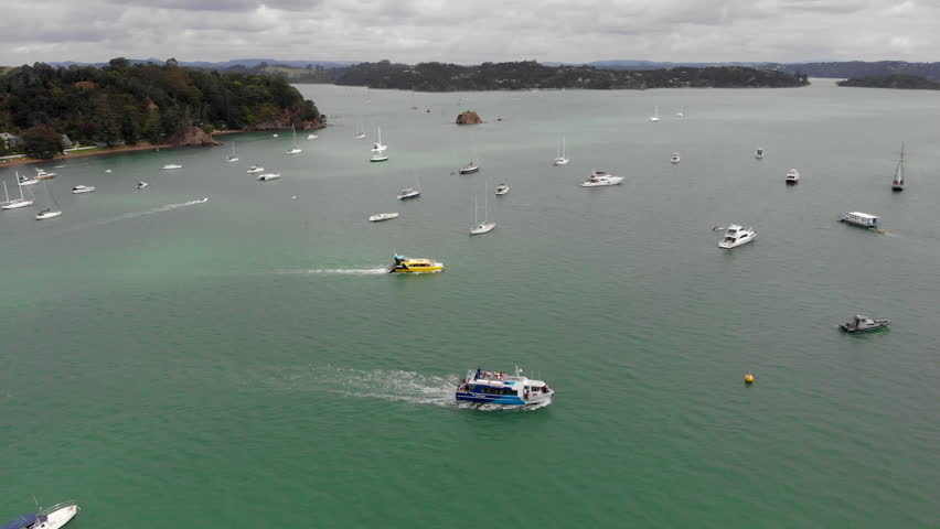 Aerial view of the seaside town of Russell is one of the most popular destinations in New Zealand’s Bay of Islands