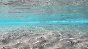 Underwater video from iconic beach of Super Paradise, Mykonos island, Cyclades, Greece