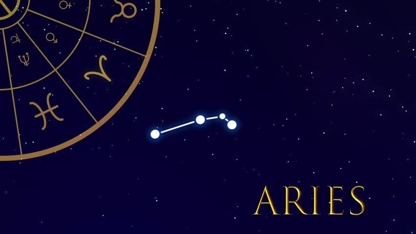 Aries Sign Constellation in Star Stock Footage Video (100% Royalty-free ...
