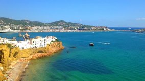 Cinemagraph - Boats floating near the port of the Town of Ibiza on Ibiza Island. Light waves in the harbor on sunny summer day - Powered by Shutterstock - Get 15% off with code: PIKWIZARD15