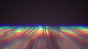digital plain cyberspace color separated rainbow grid landscape motion graphics animation background new quality techno style cool nice beautiful 4k stock video footage