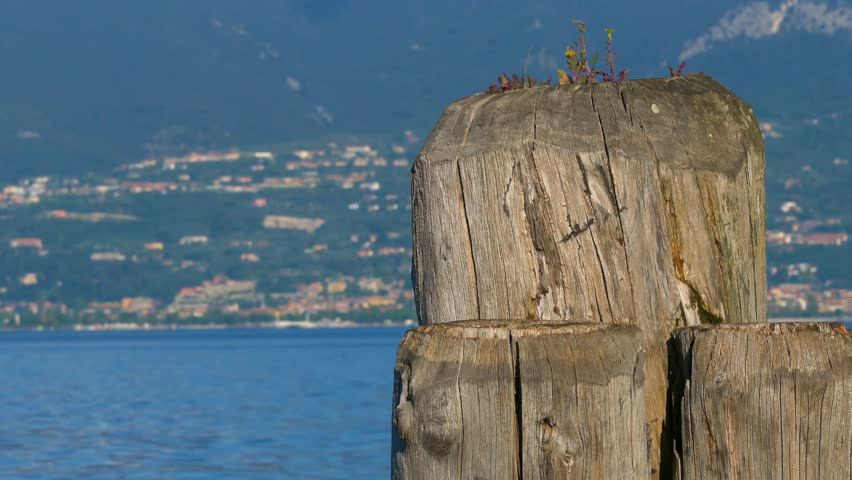 Harbour marine scene in Torri del Benaco, Lake Garda / Lake Como / Italy