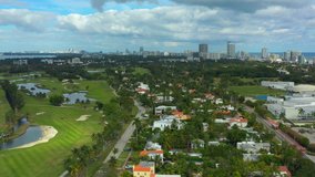 Neighborhoods aerial drone video Miami