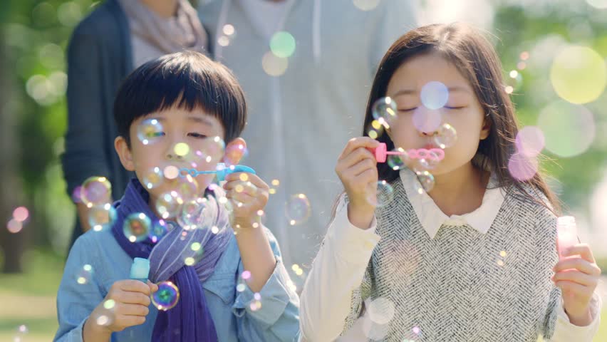 Watching group bubble asian