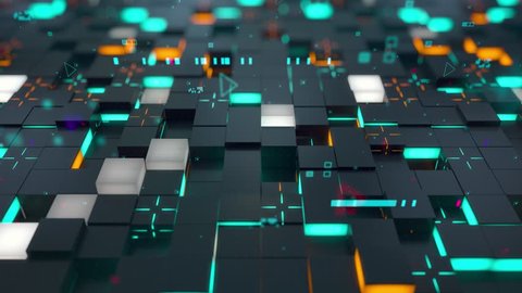 Seamless Loop 3d Digital Technology Concept Stock Footage Video (100% ...