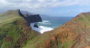 Landscape of Madeira island taken from the drone