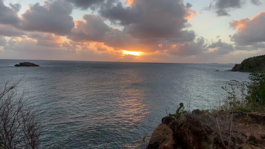 Sunset - Caribbean Sea, St. John, USVI Royalty-Free Stock Footage #1022119591