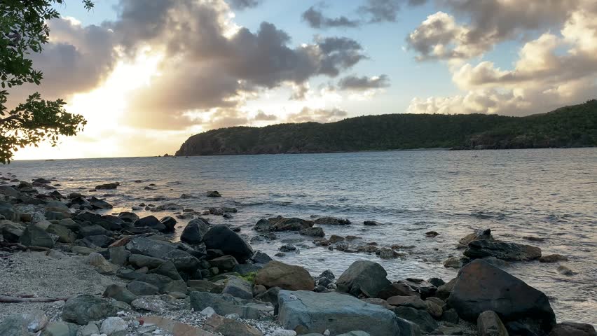 Sunset - Caribbean Sea, St. John, USVI Royalty-Free Stock Footage #1022119594