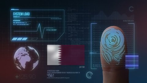 Finger Print Biometric Scanning Identification System. Qatar Nationality 