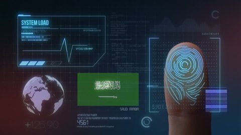 Finger Print Biometric Scanning Identification System. Saudi Arabia Nationality 