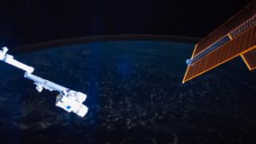 SEPTEMBER 2018: Planet Earth seen from the International Space Station at night over the earth, Time Lapse 4K. Images courtesy of NASA Johnson Space Center. Prores 1080p.