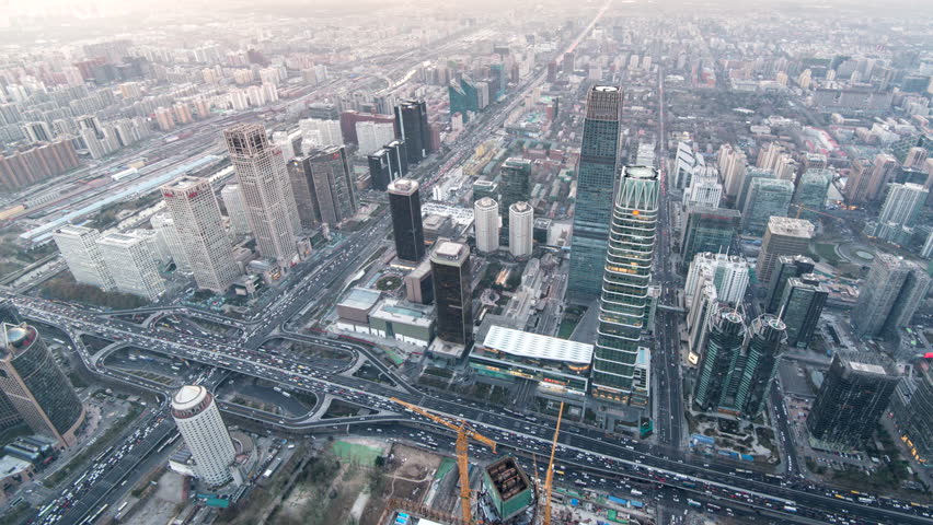 Timelapse. Beijing Landmark. Aerial View Stock Footage Video (100% ...