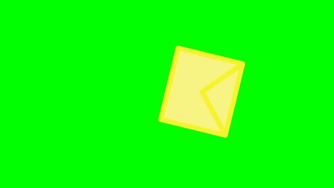 Looped animation on a green background. animated letter.